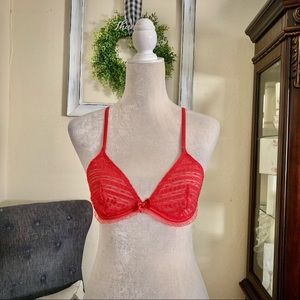 Sexy red lace La Perla Occhi Verdi bralette